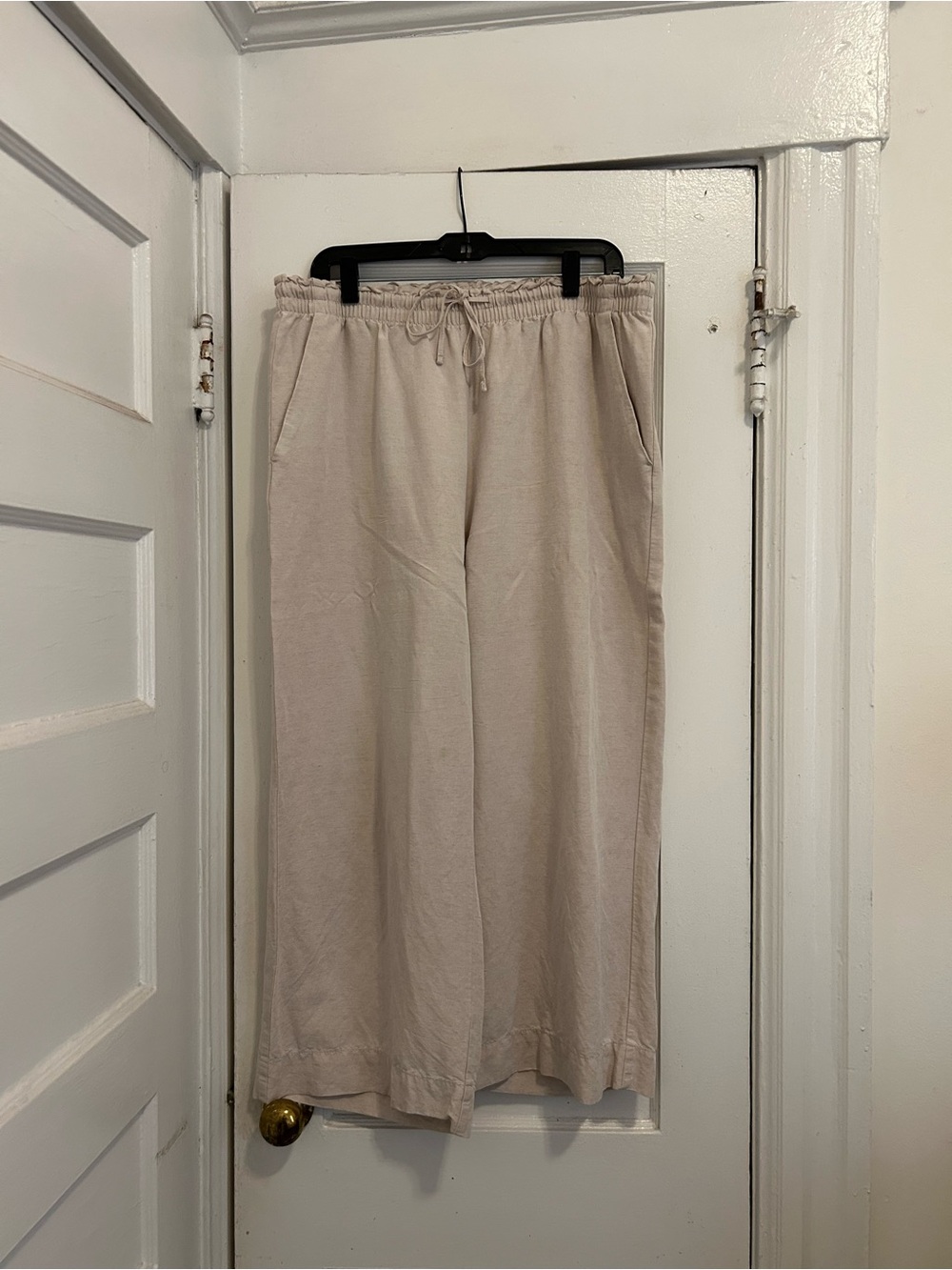 H&M Beige Wide-Leg Drawstring Pants - Picture 2 of 7